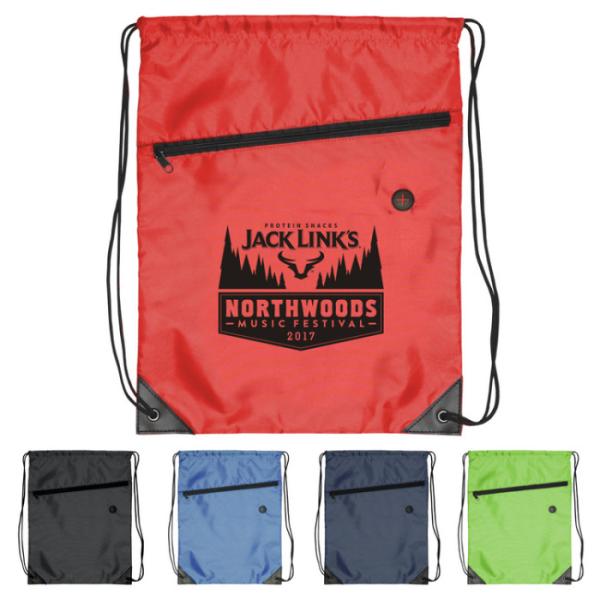 Quality Red Durable Printed Drawstring Bags / Promotional Drawstring Backpacks for sale