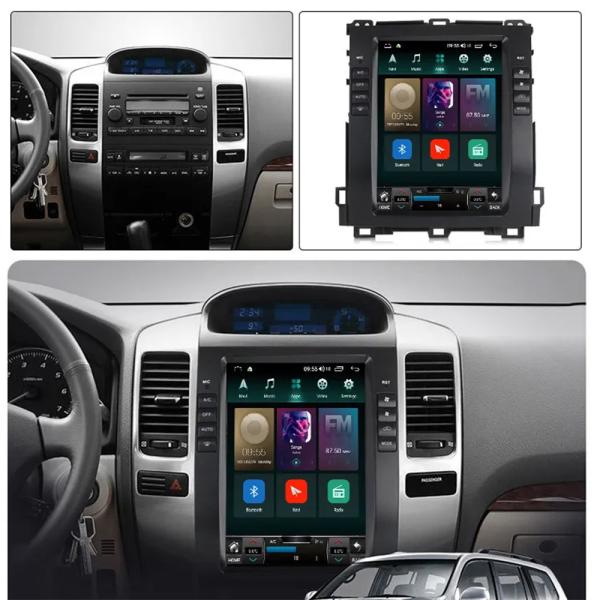 Touch Screen Carplay Car Radio Tesla Style 4G Android GPS 9.7in For Toyota Prado