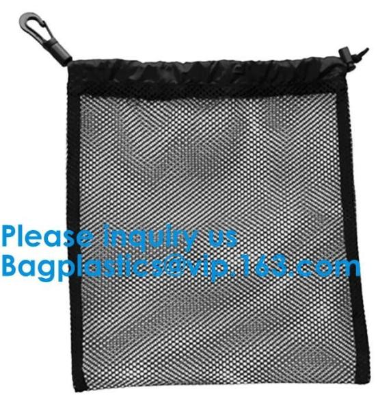 Quality Promotion Small Polyester Mesh Drawstring Bag Customs Size and Logo printing Round Bottom Drawstring Mesh Bag For Sport, for sale