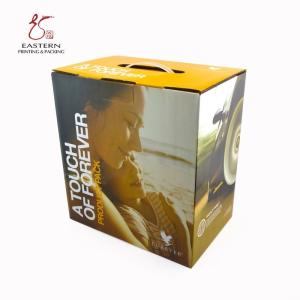 Wholesale Bulk Cardboard Shipping Boxes | Folded CMYK Corrugated Paper Box Stamped Packaging With Handle from china suppliers