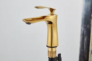 Wholesale Luxurious Brass Golden Hotel Below Counter Basin Facucet from china suppliers