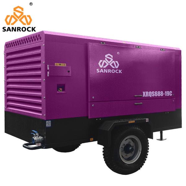 300L Tank Diesel Screw Air Compressor Mining Portable Compressor 4470*1960*2535mm Size