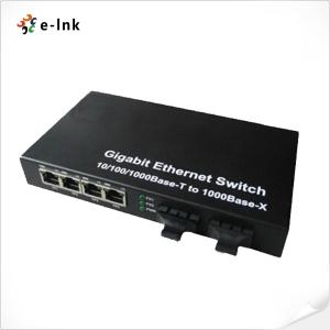 Wholesale Din Rail SC SFP Fiber Optic Media Converter Switch 10/100/1000M 4-TX from china suppliers