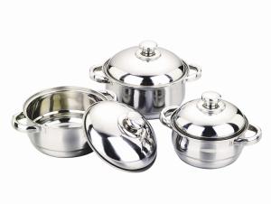 China cone-shape 3/4pcs cookware set / cooking pot on sale
