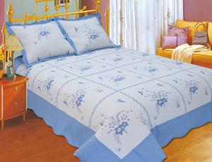 Wholesale Durable Embroidery Cotton Quilt Sets , Designer Quilt Covers With ISO9001 Certification from china suppliers