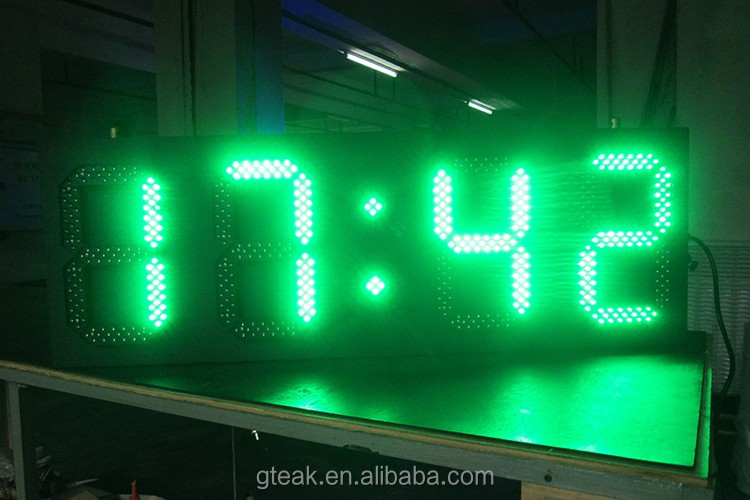 outdoor led clock time date temperature sign