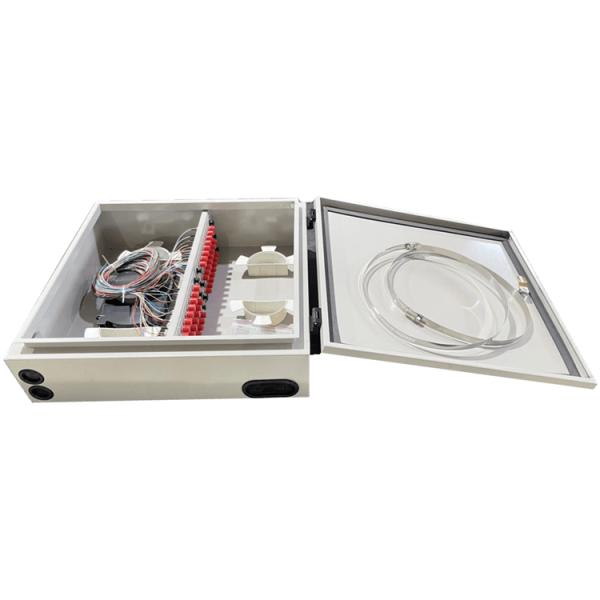 48 Core Wall Mount Fiber Distribution Box Outdoor Waterproof 48F LCD Adapter