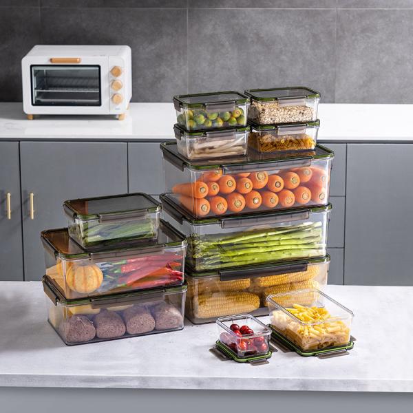 Quality Large Capacity Stackable Food Storage Containers 3500ml Rectangular Crisper for sale