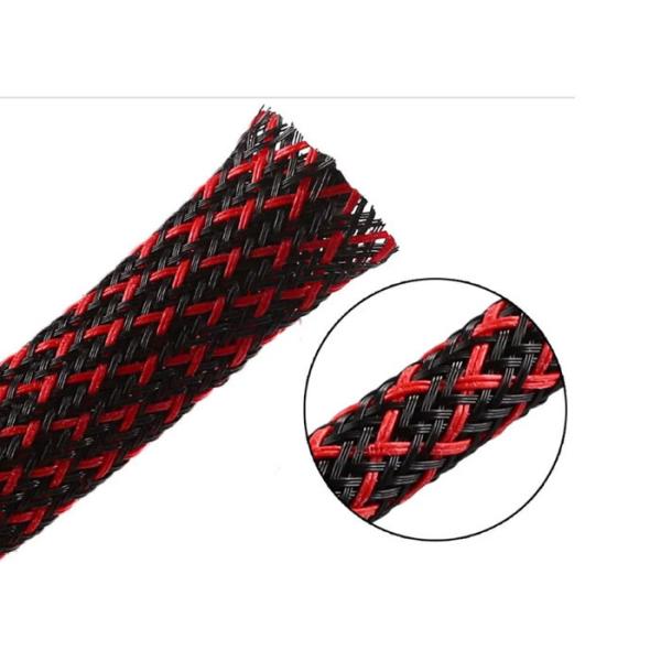 Fire Resistant PET Expandable Braided Sleeving Halogen Free For Cable Harness