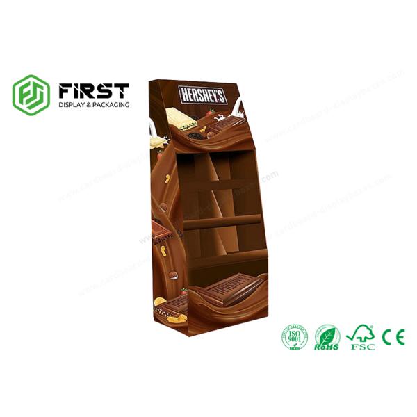 Custom Free Floor Standing Corrugated Cardboard Waterproof Display Rack Shelf Stand
