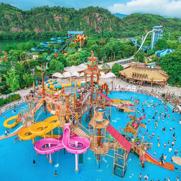 Customized Splash Pad Fiberglass Waterslides Playground Slide For Pool