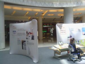 China 10Ft Aluminum Stand Tension Fabric Displays , affordable booth displays for trade shows on sale