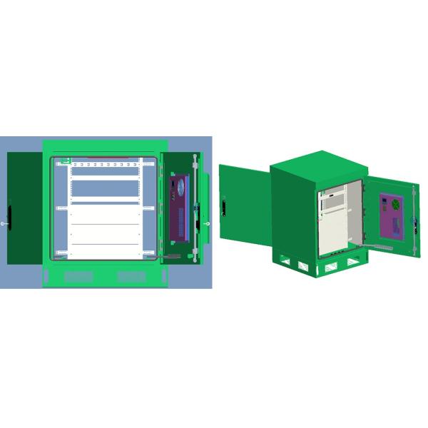 Floor Mount 17U RAL 7035 Weatherproof Rack Enclosure