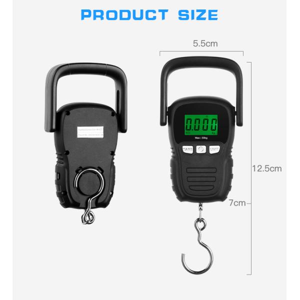 LCD Display Hanging Scale Mini Digital Hand Carbon Steel Digital Balance Fish Scale for Fishing Luggage