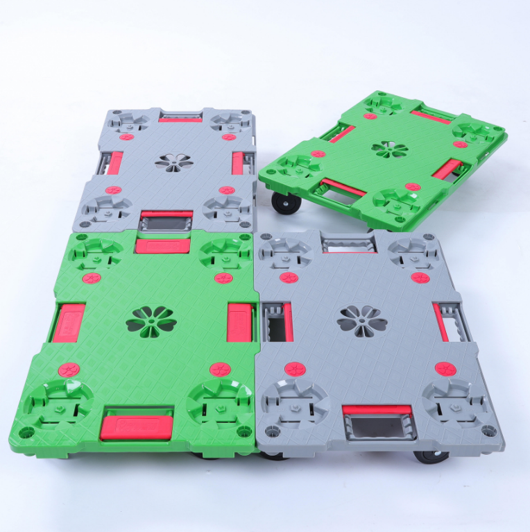 Logistics Transport Material Handling Virgin Plastic Platform Connect Universal Trolley Cart Industrial Pull Handle Plastic Moving Platform Interlocki