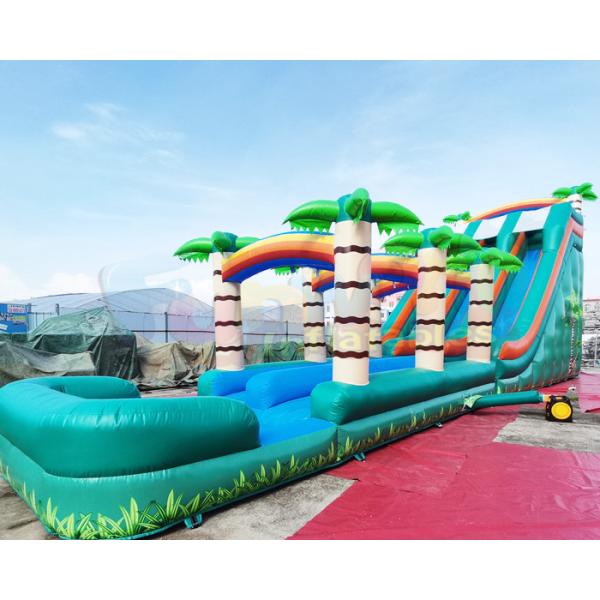 Long Palm Tree Bounce House Pool Inflatable Water Slide