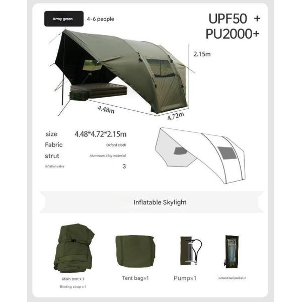 Camping Inflatable Sky Tent Curtain Two In One Outdoor Black Glue Sunshade Rainproof Fully Automatic