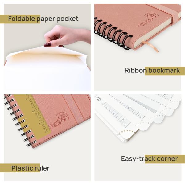 POPRUN Foldable Paper Custom Planner 2023 , Pocket Size Weekly Monthly Planner