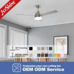 Switch Type Wall Control LED Ceiling Fan with Remote Control and Dimmable Light