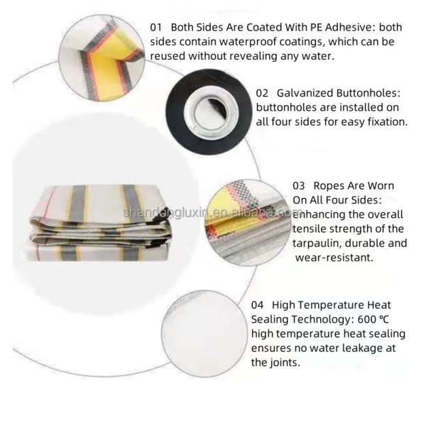 Waterproof PE Tarpaulin for Heavy Duty Protection Heavy Duty and 9x9...16x18 Density