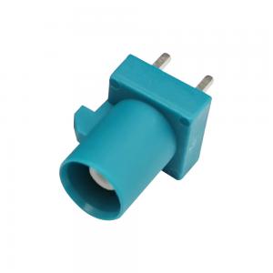 China Z Code RF Cable FAKRA PCB Connector Waterblue Color Straight Plug on sale