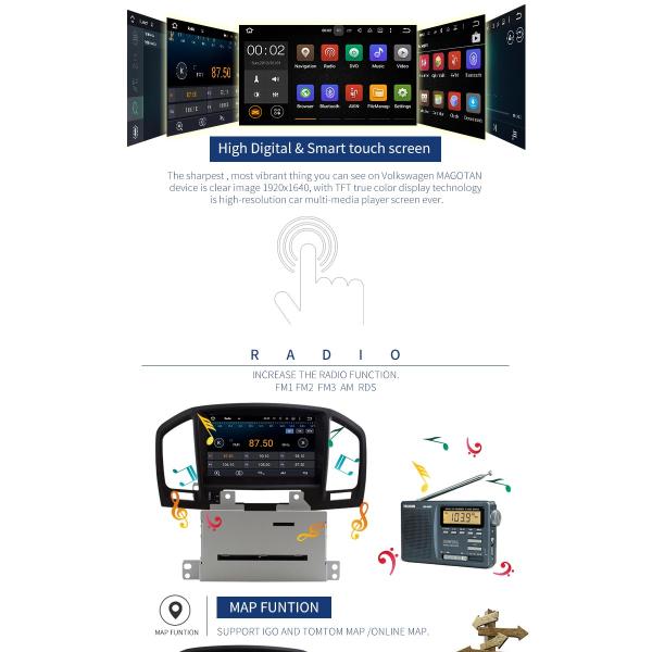 Android 7.1 Opel Car Radio DVD Player Insignia With Multimedia Radio