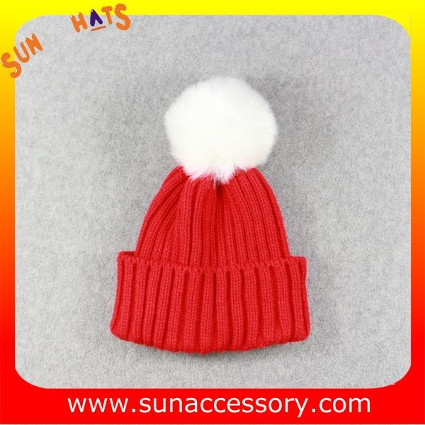 AK170191 Sun Accessory cheap knitted beanie hats with pom pom