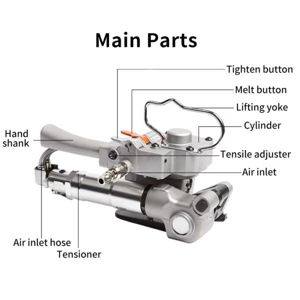 Handheld Pneumatic Automatic Strapping Machine Use For Cartons Wooden And Pallets