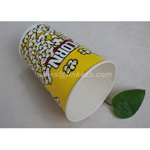 170 oz Yellow Color Custom Printed Paper Cups for Popcorn Large Capcity