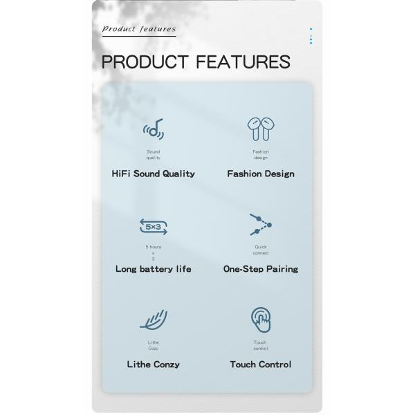 108dB USB Bluetooth Earbuds For Iphone , 7mA Wireless Tws Earphones