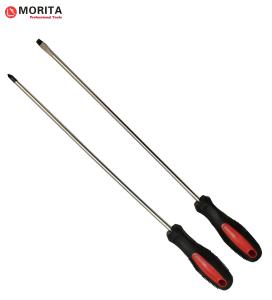 China Long Reach Screwdrivers 2 Pack Pozidriv And Flat Head Magnetic Tips Ergonomic Handles 300mm on sale