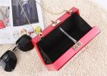 Wedding Hard Case Acrylic Clutch Bags , Ladies Red Clutch Bag With Silver Heart