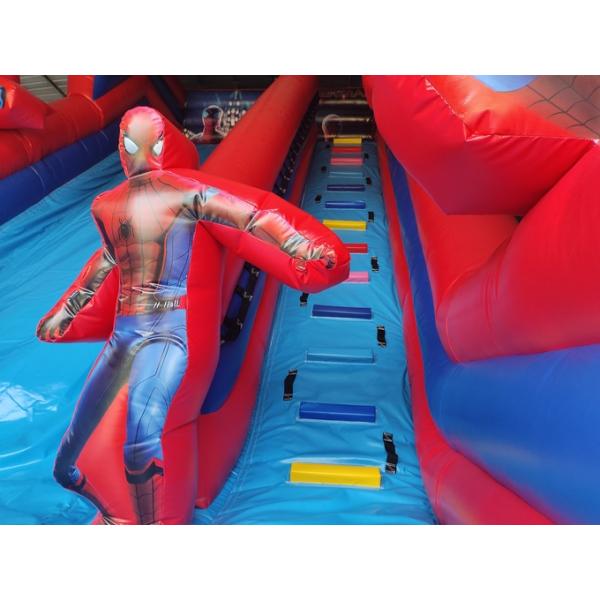 Commercial Grade Inflatable High Slide Spider-Man Hero Cartoon Figure Inflatable Slide For Party Rental For Kids
