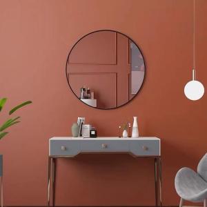 China Hanging Gold LED Backlit Living Room Wall Mirror Customize Decoration on sale