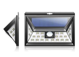 China Black Wireless Motion Sensor Flood Light 5.5V 0.6W Solar Powered Outdoor Security Lights on sale