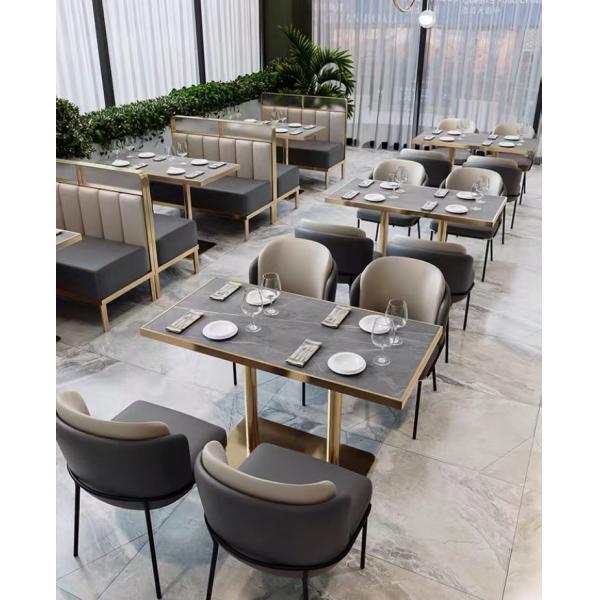 Leather Hotel Restaurant Furniture Marble Art Modern Booth Seating