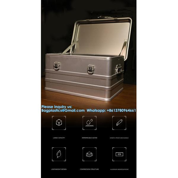 Aluminum Alloy Car Storage Box Camping Equipment Travel Vehicle Mounted Container Large Capacity Storage Box Case