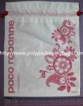 Small Recyclable White Plastic Drawstring Bags with Flower Printed For Underwear