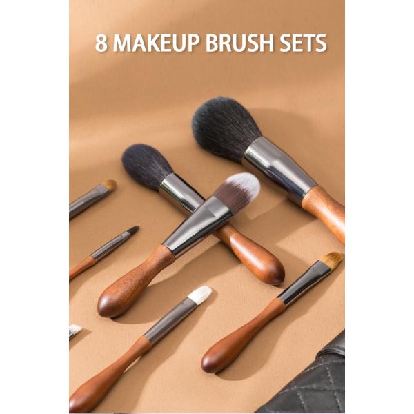 281A25408 8PCS Small Makeup Brush Set Mini Travel Makeup Brush Set With Makeup Bag