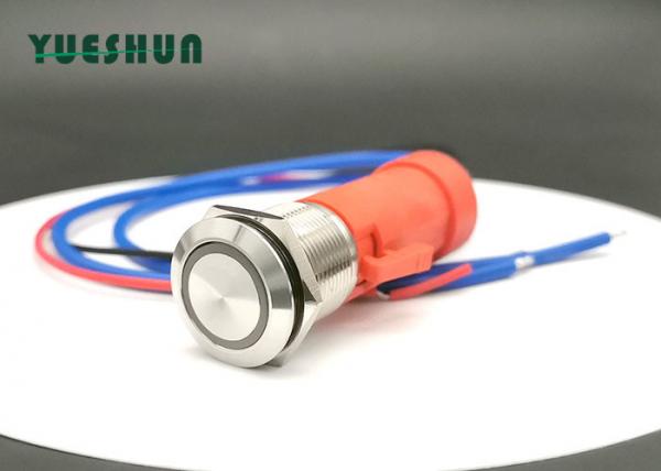 Quality 250Vac IP67 Illuminated 19mm Momentary Panel Mount Push Button Switch for sale