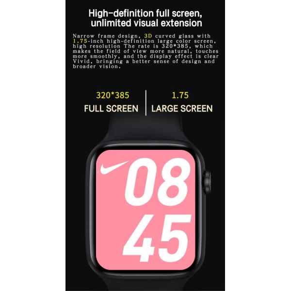 Silica Gel 1.75 Inch Touch Screen Smartwatch 170mAh Rechargeable