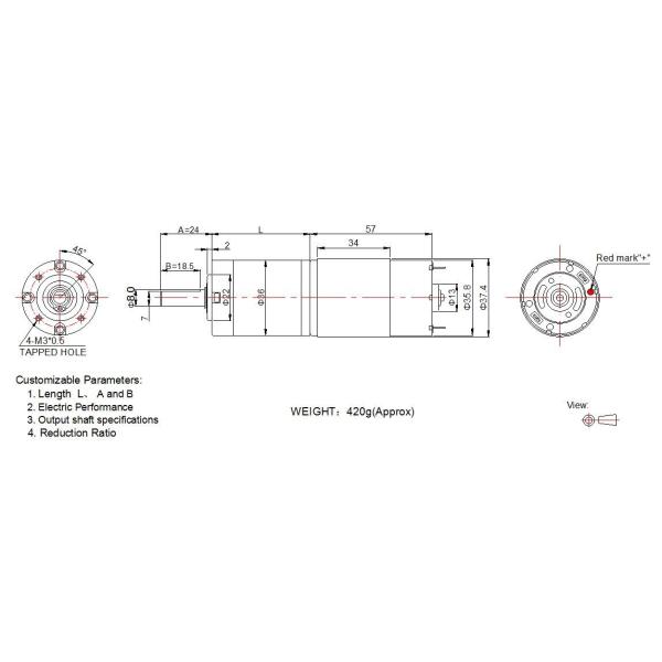 High torque 12v 24v dc planetary gear motor 36mm diameter RS-555 dc geared motor