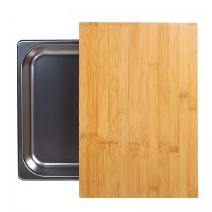 Wholesale Kitchen bamboo cutting board set Cutting board set with stainless steel tray from china suppliers