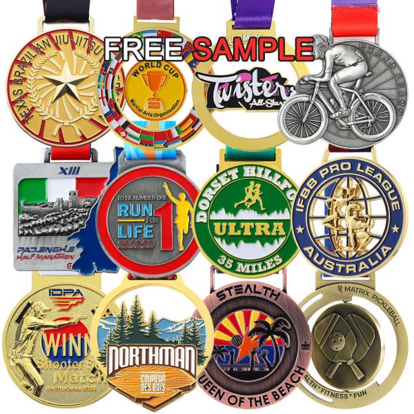 Custom 3D Sports Metal Medal for Basketball Soccer Football With Ribbon