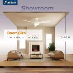 Ceiling Fans with Lights, 42 inch Low Profile Ceiling Fan with Light and Remote