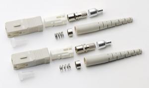 Customized Beige SC Fiber Optic Connector PVC Material With Low Insertion Loss