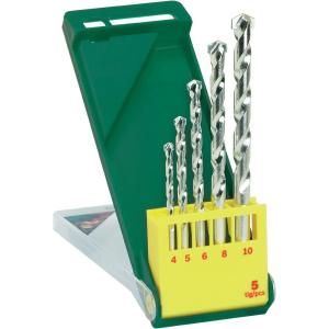 China Round Flute 5pcs Masonry Drill Bit Set Straight Shank Chrome Coated Surface on sale