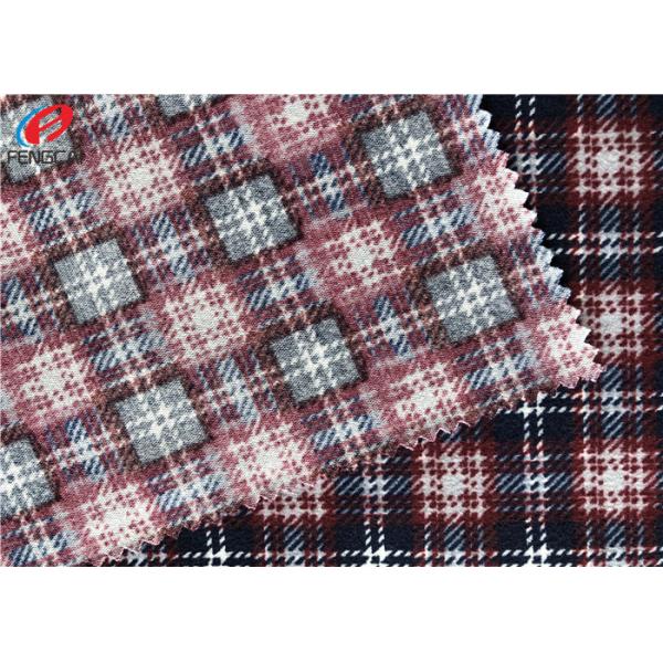 Printed 100% Polyester Tricot Knit Fabric Non Stretch Brushed Fabric For Garment