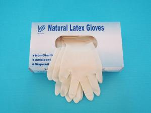 China disposable medical gloves  latex examination gloves with powder or powder free on sale