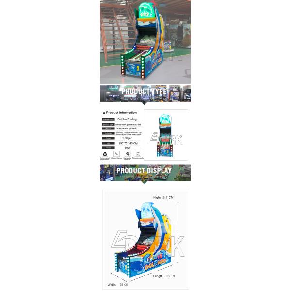 Dolphin Bowling rolling balls Game EPAKR kids Funny Sports playground coin operated machine